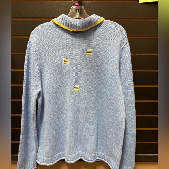 Breckenridge blue and yelloww sweater size L - Picture 3 of 3